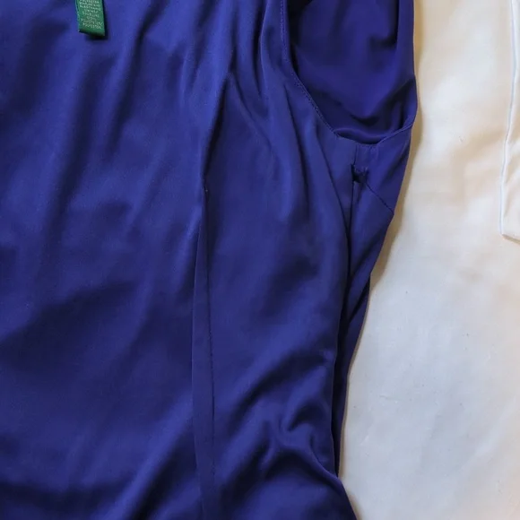 Ralph Lauren Royal Blue Ruched Sleeveless Dress Scoop Neck Size 4 - Picture 7 of 7